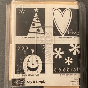 Stampin Up Say It Simply Holiday Stamps Joy Celebrate Card Making